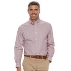 Men's Croft & Barrow&reg; True Comfort Classic-fit Stretch Button-down Shirt, Size: Small, Dark Red