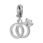 Individuality Beads Sterling Silver Cubic Zirconia Engagement Ring Set Charm, Women's