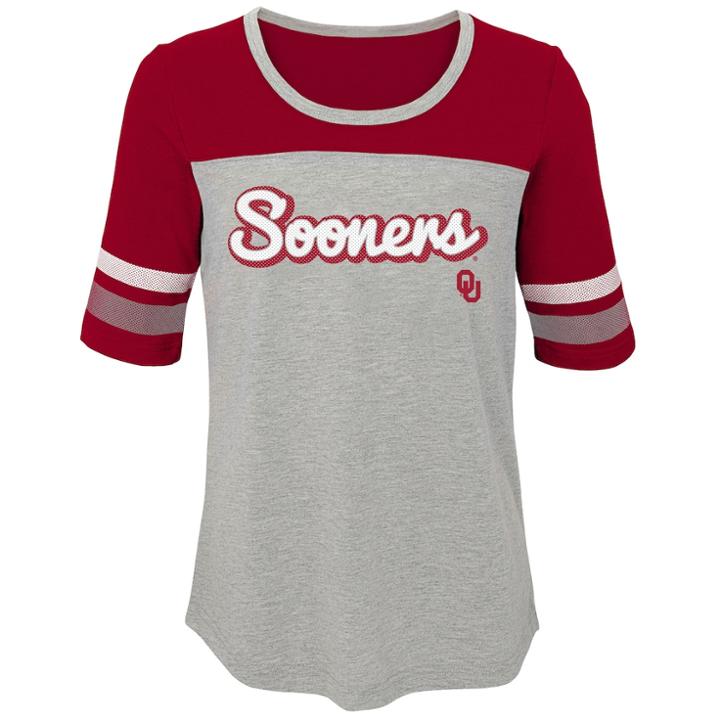 Girls 7-16 Oklahoma Sooners Fan-tastic Tee, Size: S 7-8, Grey