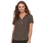 Petite Apt. 9&reg; Zipper Accent Tee, Women's, Size: Xl Petite, Green