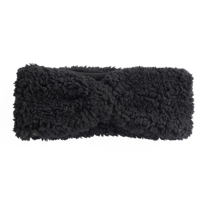 Women's Cuddl Duds Faux Shearling Reversible Headband, Black