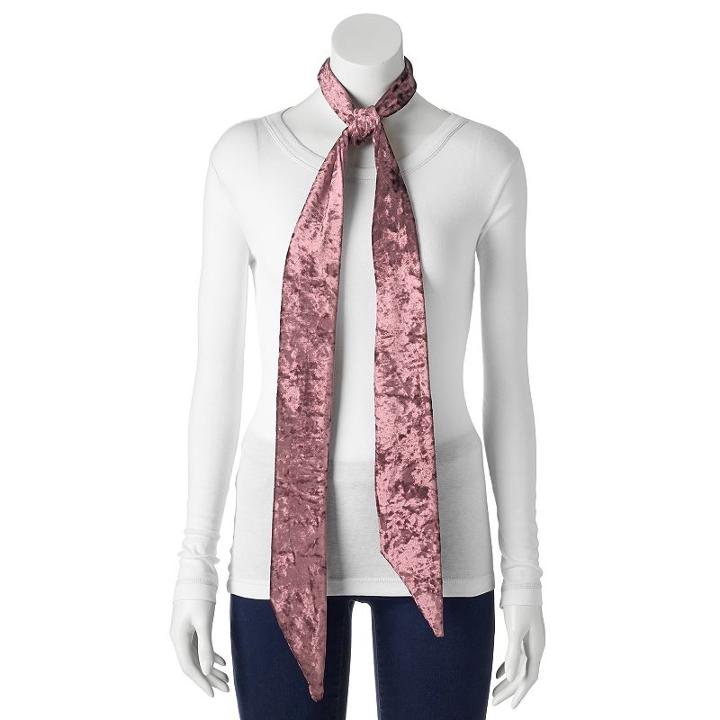 Mudd&reg; Velvet Skinny Scarf, Women's, Med Pink