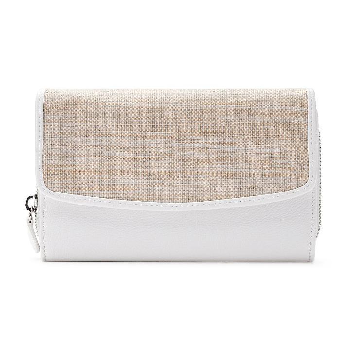 Croft & Barrow&reg; Rfid-blocking Straw Checkbook Holder Clutch, Women's, White