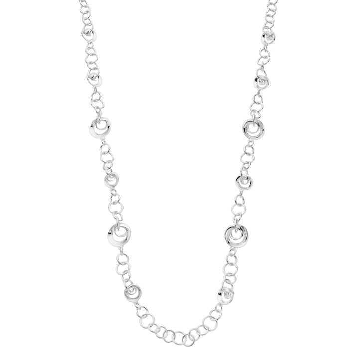 Dana Buchman Swirl Link Long Necklace, Women's, Silver
