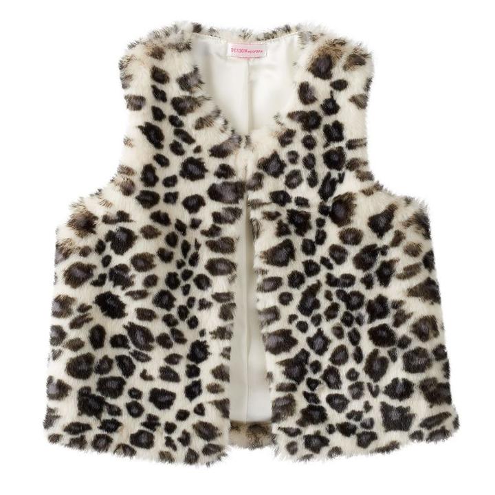 Girls 4-6x Design 365 Faux-fur Vest, Girl's, Size: 4, White Oth