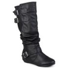 Journee Collection Tiffany Women's Slouch Boots, Girl's, Size: 8.5 Wc, Black