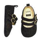 Baby Girl Carter's Glitter Mary Jane Crib Shoes, Size: 9-12 Months, Black
