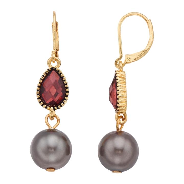 Napier Simulated Pearl Double Drop Earrings, Women's, Multicolor