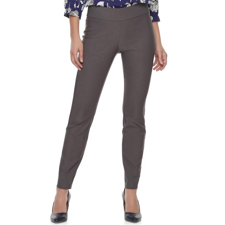 Women's Apt. 9&reg; Brynn Pull-on Skinny Dress Pants, Size: 6, Dark Grey