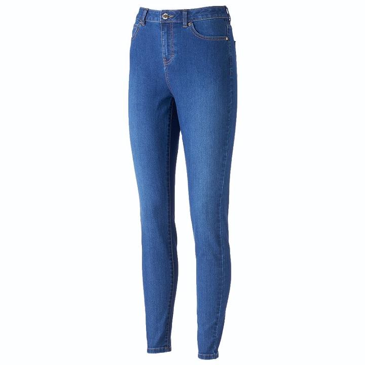 Women's Jennifer Lopez High-rise Skinny Jeans, Size: 2 - Regular, Dark Blue