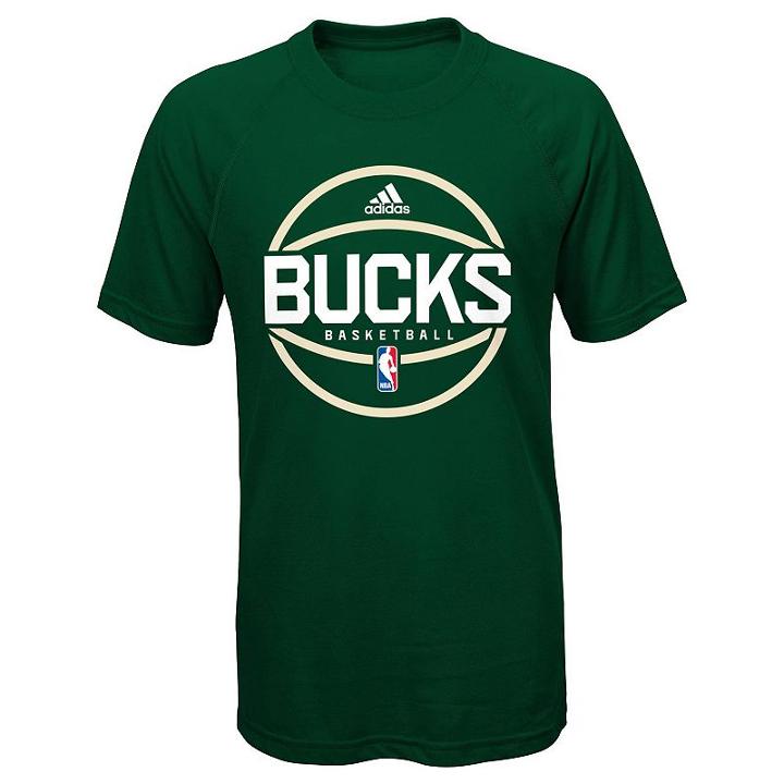 Boys 8-20 Adidas Milwaukee Bucks Climalite Practice Tee, Boy's, Size: Small, Green