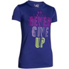 Girls 7-16 Under Armour I Will Never Give Up Short Sleeve Tee, Girl's, Size: Large, Red Overfl