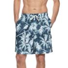 Men's Croft & Barrow&reg; Classic-fit Palm Tree Swim Trunks, Size: Xl, Blue (navy)