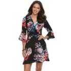 Juniors' Lily Rose Floral Faux-wrap Dress, Teens, Size: Large, Oxford