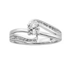 14k White Gold 3/4-ct. T.w. Round-cut Igl Certified Diamond Swirl Engagement Ring, Women's, Size: 9