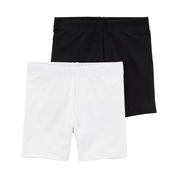 Girls 4-8 Carter's 2-pk. Biker Shorts, Size: 7, White Black