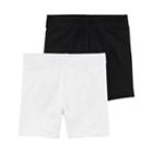 Girls 4-8 Carter's 2-pk. Biker Shorts, Size: 7, White Black
