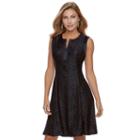 Women's Elle&trade; Lace Fit & Flare Dress, Size: 10 Avg/reg, Blue (navy)
