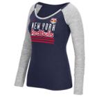 Women's Adidas New York Red Bulls Stack Striped Tee, Size: Large, Blue (navy)