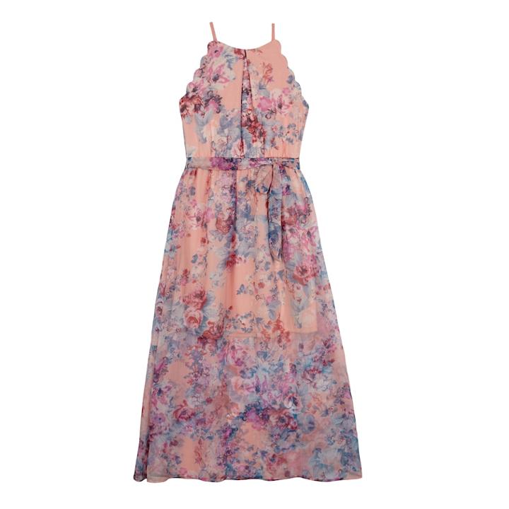 Girls 7-16 Iz Amy Byer Fit & Flare Ruffled Cold Shoulder Dress, Size: 7, Pink Floral