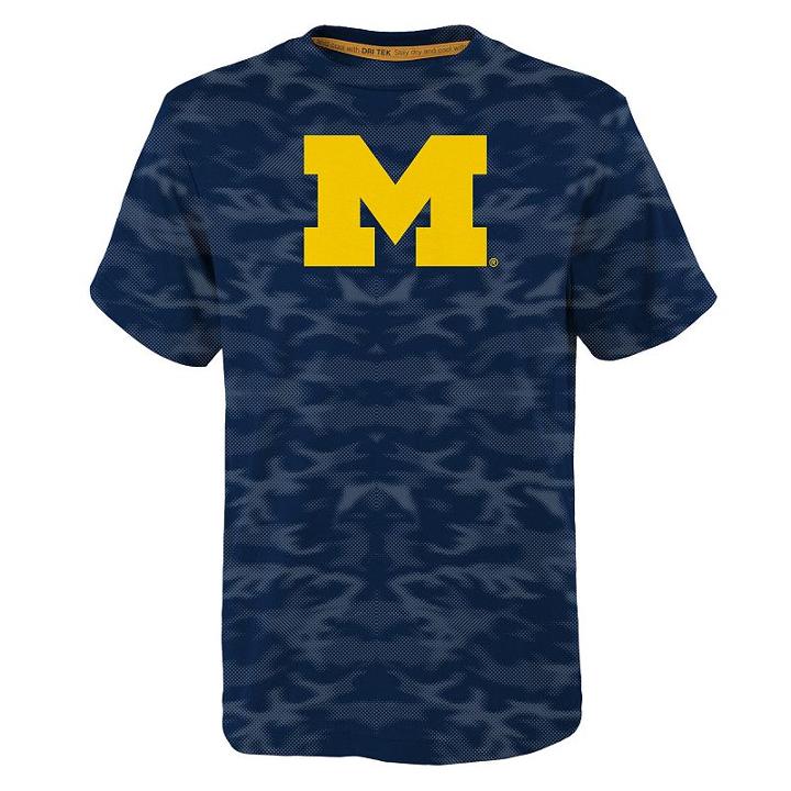 Boys 8-20 Michigan Wolverines Vector Dri-tek Tee, Size: M 10-12, Blue (navy)