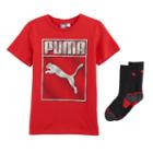 Boys 8-20 Puma Boxed Logo Tee & Socks, Size: Large, Light Red