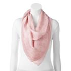 Lc Lauren Conrad Scribble Hearts Square Scarf, Women's, Brown