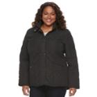 Plus Size Kc Collections Diamond Quilted Jacket, Women's, Size: 2xl, Black