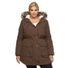 Plus Size Apt. 9&reg; Hooded Faux-fur Anorak Parka, Women's, Size: 1xl, Med Brown