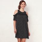Women's Lc Lauren Conrad Ruffle Cold-shoulder Dress, Size: Small, Dark Grey