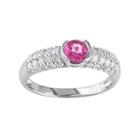 Lab-created Pink Sapphire And Diamond Engagement Ring In 14k White Gold (1/2 Ct. T.w.), Women's, Size: 8