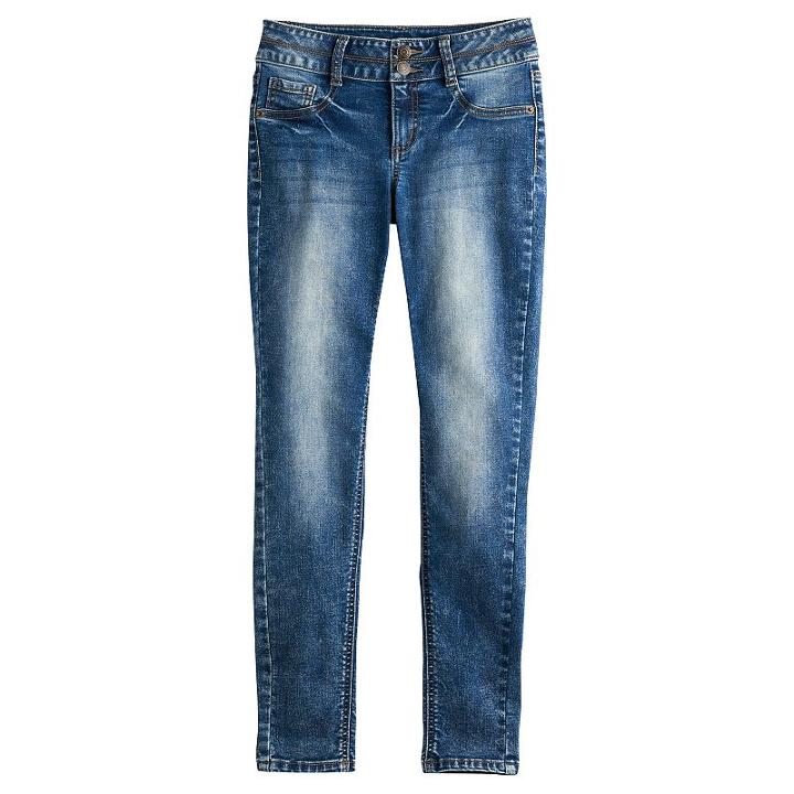 Girls 7-16 Mudd&reg; Mid-rise Stretchy Jeggings, Size: 12, Light Blue