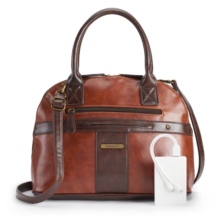 Stone & Co. Plugged-in Vintage Domed Satchel, Women's, Med Brown