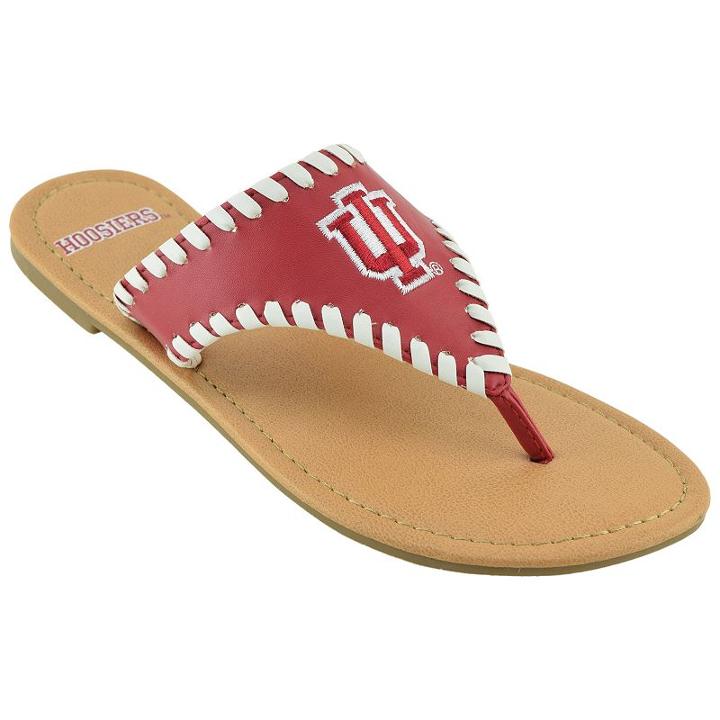 Women's Indiana Hoosiers Stitched Flip-flops, Size: 11, Dark Red