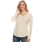 Women's Sonoma Goods For Life&trade; Essential V-neck Tee, Size: Medium, Lt Beige