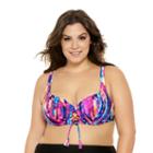 Juniors' Plus Size Costa Del Sol Watercolor Bralette Swim Top, Size: 0x, Ovrfl Oth