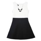 Girls 7-16 Iz Amy Byer White & Black Skater Dress & Necklace, Girl's, Size: 7, White Oth