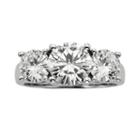 Forever Brilliant Round-cut Lab-created Moissanite 3-stone Engagement Ring In 14k White Gold (3 9/10 Ct. T.w.), Women's, Size: 8