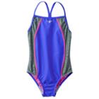 Girls 7-16 Speedo Heather Splice One-piece Swimsuit, Girl's, Size: 10, Med Blue