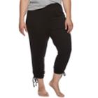 Plus Size Sonoma Goods For Life&trade; Ruched Drawstring Lounge Pants, Women's, Size: 2xl, Black