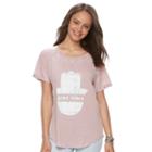Juniors' Grayson Threads Good Vibes Hamsa Graphic Top, Teens, Size: Medium, Dark Pink