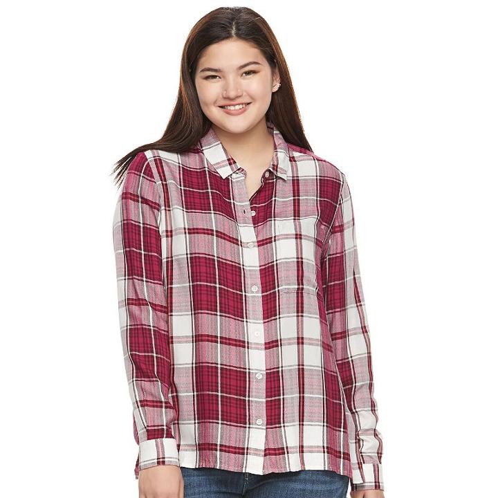 Juniors' Plus Size So&reg; High-low Shirt, Girl's, Size: 2xl, Pink