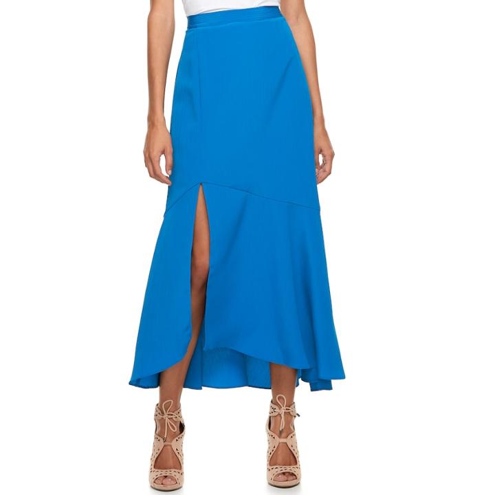 Women's Jennifer Lopez Front Slit Yoryu Maxi Skirt, Size: Xxl, Dark Blue