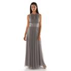 Jessica Howard Beaded Halter Evening Gown - Women's, Size: 14, Grey Other