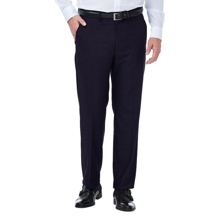 Men's J.m. Haggar Premium Classic-fit Flat-front Stretch Suit Pants, Size: 38x32, Blue (navy)