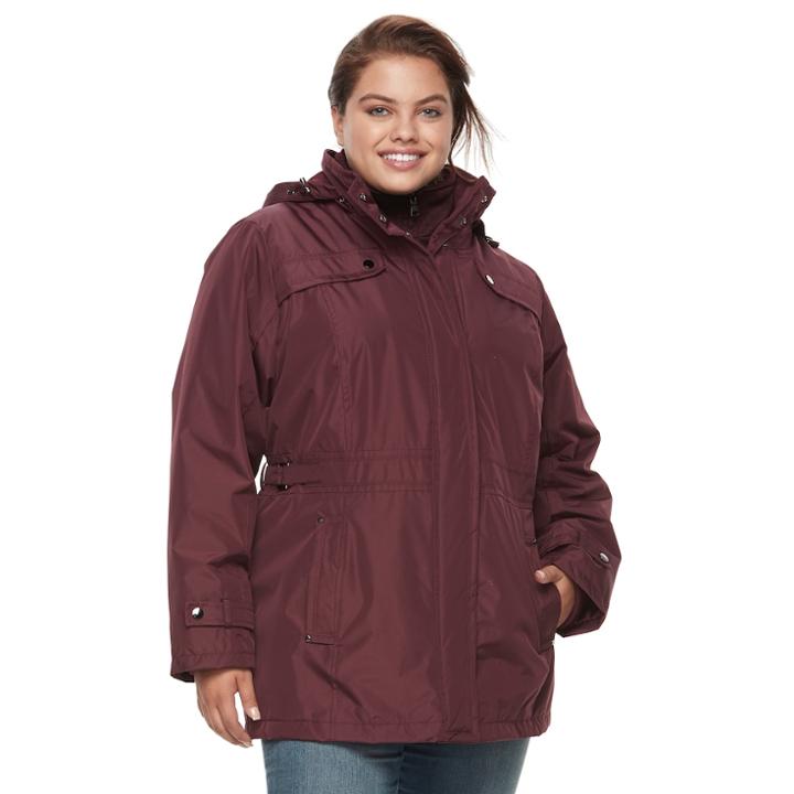 Plus Size D.e.t.a.i.l.s Anorak Jacket, Women's, Size: 2xl, Red