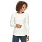 Petite Croft & Barrow&reg; Curved Hem Sweater, Women's, Size: M Petite, White