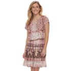 Women's Sonoma Goods For Life&trade; Printed Fit & Flare Dress, Size: Medium, Med Purple