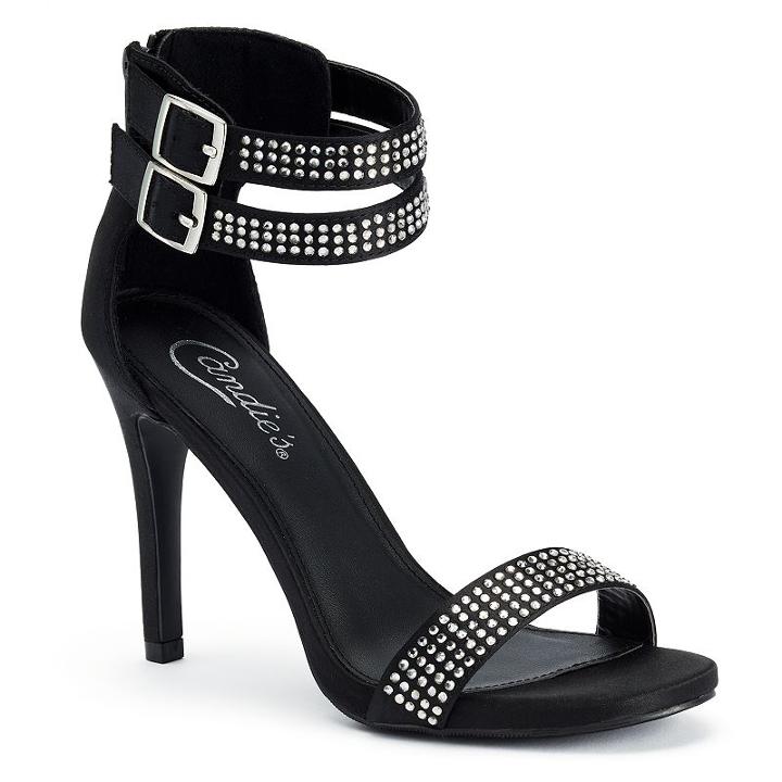 Candie's&reg; Women's Double-strap Dress High Heels, Girl's, Size: 6.5, Black