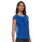 Women's Dana Buchman Fringe Chiffon Top, Size: Large, Blue